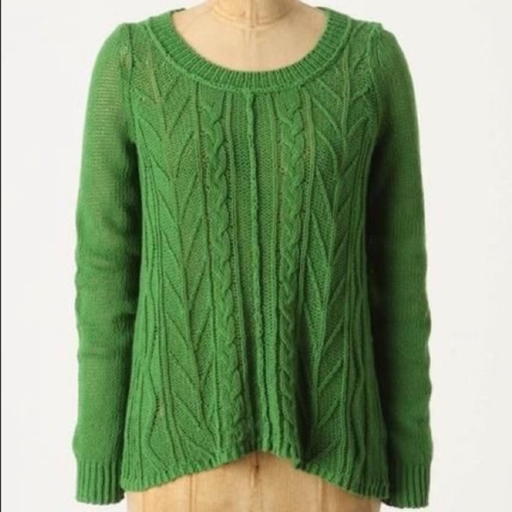 Sparrow Anthropologie Howth Kelly Green Sweater S